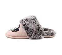 Lazy Dogz Dalmatian Womens Pink Faux Fur Mule - Size 5 UK - Pink
