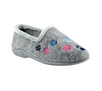 Lazy Dogz Ladies Charley Grey Paw Print Slipper 4 Grey