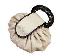 Lazy Drawstring Makeup Bag,Portable Large Capacity Travel Cosmetic Bag,Waterproof Pu Cosmetic Hand Bag Makeup Pouch,Travel Toiletry Bag Storage Organiser for Women Girl