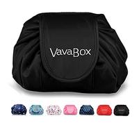 Lazy Drawstring Makeup Bags, Large Capacity Waterproof Travel Portable Cosmetic Bag Pouch Makeup Pouch Storage Organiser for Women Girl (Black)