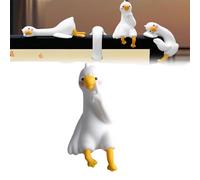 Lazy Duck Computer Decoration, 4PCS So Tired Lazy Duck Mini Desk Decor, Ducks Desks Accessories, Funny Decor, for Computer Monitor, Office Desk & Car Dashboard Decoration (B)