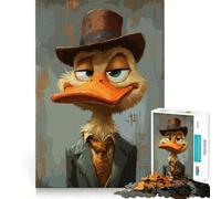 Lazy Duck Detective Jigsaw Puzzle 1000 Piece Recall Enhancer Thick Material Pattern Assemble Birthday Gift (38x52cm)