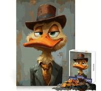 Lazy Duck Detective Jigsaw Puzzle 1000 Piece Recall Enhancer Thick Material Pattern Assemble Birthday Gift (38x52cm)