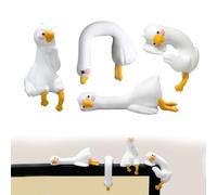 Lazy Ducks Desk Ornaments,Cute Fun Adorable So Tired Lazy Duck Figurine,Mini Desktop Ornament Decoration Accessories for Office Home Vehicle Computer Monitor Screen (4Pcs)