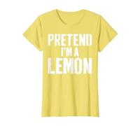 Lazy Easy Halloween Costume Pretend I'm A Lemon T-Shirt, Women, Lemon Yellow, Medium