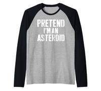 Lazy Easy Halloween Costume Pretend I'm an Asteroid Raglan Baseball Tee