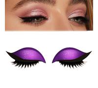 Lazy Eye Shadow Eyelash Patch, 2-in-1 Reusable Eye Makeup Stickers, Eyeshadow Eyelashes Makeup Stickers, Natural Curl, Waterproof for Quick Makeup (Purple)