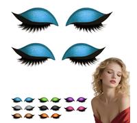 Lazy Eye Shadow Eyelash Patch,2-in-1 Reusable Eye Makeup Stickers, Reusable Eyeshadow and Eyelash Stickers for Eyes,With False Lashes & Shadow,lazy Makeups Tool for All Eyeshapes-E-2pcs