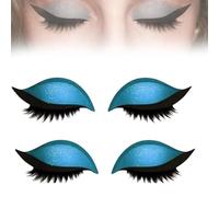 Lazy Eye Shadow Eyelash Patch, 2-in-1 Reusable Eyeshadow & Eyelash Makeup Stickers, Shadow & Eyeliner, 3D Electric-Eye Makeups for All Eyeshapes (blue)