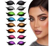 Lazy Eye Shadow Eyelash Patch, 2025 NEW Eyeshadow Eyelashes Makeup Stickers, 2-In-1 Reusable Makeup Tape for Eyeshadow With False Lashes & Shadow, Under Eye Patches Lash Extensions (Purple)
