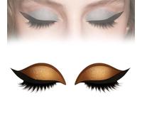 Lazy Eye Shadow Eyelash Patch, 3-in-1 Eye Makeup Stickers with False Lashes, Eyeshadow & Eyeliner, Self-Adhesive, Quick Makeup for Quick Makeup, Cuttable to Fit All Eyeshapes(Gold)