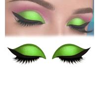 Lazy Eye Shadow Eyelash Patch, 3-in-1 Eye Makeup Stickers with False Lashes, Eyeshadow & Eyeliner, Self-Adhesive, Quick Makeup for Quick Makeup, Cuttable to Fit All Eyeshapes(Green)