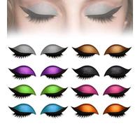 Lazy Eye Shadow Eyelash Patch, 3-in-1 Eye Makeup Stickers with False Lashes, Eyeshadow & Eyeliner, Self-Adhesive, Quick Makeup for Quick Makeup, Cuttable to Fit All Eyeshapes(8pack)