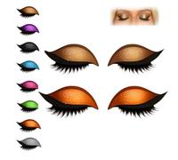 Lazy Eye Shadow Eyelash Patch, 3-in-1 Reusable Eye Makeup Stickers with False Lashes, Eyeshadow & Eyeliner, Colorful Beauty Fashion Eyelid Line Sticker, for All Eyes Shapes (#G*2)