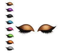 Lazy Eye Shadow Eyelash Patch, 3-in-1 Reusable Eye Makeup Stickers with False Lashes, Eyeshadow & Eyeliner, Colorful Beauty Fashion Eyelid Line Sticker, for All Eyes Shapes (Gold)