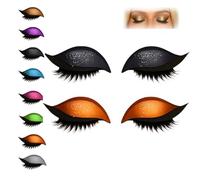 Lazy Eye Shadow Eyelash Patch, 3-in-1 Reusable Eye Makeup Stickers with False Lashes, Eyeshadow & Eyeliner, Colorful Beauty Fashion Eyelid Line Sticker, for All Eyes Shapes (#A*2)