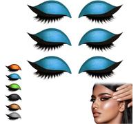 Lazy Eye Shadow Eyelash Patch, 3D Reusable Sticker Eyeshadow, 2-In-1 Reusable Eye Makeup Stickers With False Lashes & Shadow for All Eye Types (3PCS G)