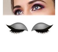Lazy Eye Shadow Eyelash Patch, 3D Reusable Sticker Eyeshadow, 2-In-1 Self-Adhesive Reusable Eyelashes & Eyeliner Stickers, Natural Eye Fake Lashes for Women's Make Up (Gray)