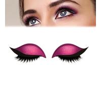 Lazy Eye Shadow Eyelash Patch, 3D Reusable Sticker Eyeshadow, 2-In-1 Self-Adhesive Reusable Eyelashes & Eyeliner Stickers, Natural Eye Fake Lashes for Women's Make Up (Red)