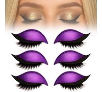 Lazy Eye Shadow Eyelash Patch, 3D Reusable Sticker Eyeshadow, Repairig Eyeshadow Eyelashes Makeup Stickers, Lazy Makeups Tool For All Eyeshapes (Purple)