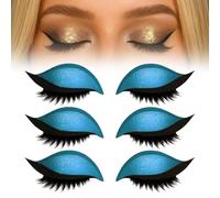 Lazy Eye Shadow Eyelash Patch, 3D Reusable Sticker Eyeshadow, Repairig Eyeshadow Eyelashes Makeup Stickers, Lazy Makeups Tool For All Eyeshapes (Blue)