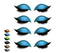 Lazy Eye Shadow Eyelash Patch,4/8 Pair Eyeshadow Eyelashes Makeup Stickers,2-in-1 Reusable Eye Makeup Stickers,Eye Shadow Eyelashes Make-Up Stickers,Lazy Makeups Tool for All Eyeshapes Party,Prom(4*Bl