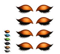Lazy Eye Shadow Eyelash Patch,4/8 Pair Eyeshadow Eyelashes Makeup Stickers,2-in-1 Reusable Eye Makeup Stickers,Eye Shadow Eyelashes Make-Up Stickers,Lazy Makeups Tool for All Eyeshapes Party,Prom(4*Or