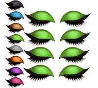 Lazy Eye Shadow Eyelash Patch, 4/8 Pairs Eyeshadow Eyelashes Makeup Stickers, 2-in-1 Reusable Eye Makeup Stickers with False Lashes & Shadow, Natural Eye Fake Lashes for Women's Make Up (Green)