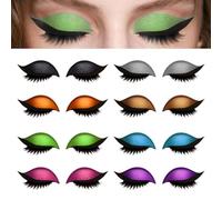 Lazy Eye shadow Eyelash Patch, 8 Pairs Reusable 2-in-1 Eye Makeup Stickers with False Lashes & Shadow, Natural Waterproof Colorful Eyeshadow Eyelash Patch for All Eye Shapes