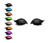 Lazy Eye Shadow Eyelash Patch, Colorful Eyeshadow and Lash Stickers, 2-in-1 Reusable Eyeshadow and Eyelash Stickers for Eyes, Natural Eye Fake Lashes Makeups Stencils (Black, 1 Pair)