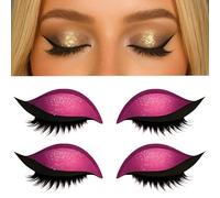 Lazy Eye Shadow Eyelash Patch, Eyeshadow and lash Sticker, 2-in-1 Reusable Eyeshadow & Eyelash Makeup Stickers, Makeup Stencils Sticker for All Eye Shapes, False Eyelash (Pink)