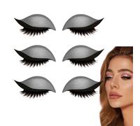 Lazy Eye Shadow Eyelash Patch, Eyeshadow and lash Sticker, Eyeshadow Eyelashes Makeup Stickers, 2-in-1 Reusable Eye Makeup Stickers, Stencils Sticker for All Shapes (Silver)