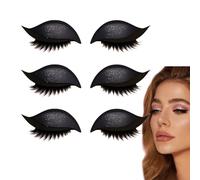 Lazy Eye Shadow Eyelash Patch, Eyeshadow and lash Sticker, Eyeshadow Eyelashes Makeup Stickers, 2-in-1 Reusable Eye Makeup Stickers, Stencils Sticker for All Shapes (Black)