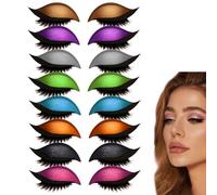 Lazy Eye Shadow Eyelash Patch, Eyeshadow and lash Sticker, Eyeshadow Eyelashes Makeup Stickers, 2-in-1 Reusable Eye Makeup Stickers, Stencils Sticker for All Shapes (8 colors)