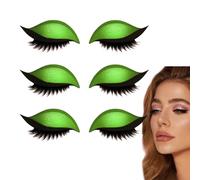Lazy Eye Shadow Eyelash Patch, Eyeshadow and lash Sticker, Eyeshadow Eyelashes Makeup Stickers, 2-in-1 Reusable Eye Makeup Stickers, Stencils Sticker for All Shapes (Green)
