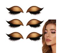 Lazy Eye Shadow Eyelash Patch, Eyeshadow and lash Sticker, Eyeshadow Eyelashes Makeup Stickers, 2-in-1 Reusable Eye Makeup Stickers, Stencils Sticker for All Shapes (Gold)