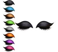 Lazy Eye Shadow Eyelash Patch, Eyeshadow Eyelashes Makeup Stickers, 2-in-1 Reusable Eye Makeup Stickers with False Lashes & Shadow, Eye Fake Lashes Makeups Stencils for All Eye Shapes (Black, 1pair)