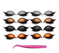 Lazy Eye Shadow Eyelash Patch, Eyeshadow Eyelashes Makeup Stickers, 2-In-1 Reusable Eye Makeup Stickers With False Lashes & Shadow, Makeups Stencils Sticker for All EyeShapes(Set-f)