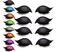 Lazy Eye Shadow Eyelash Patch, Eyeshadow Eyelashes Makeup Stickers, 2-in-1 Reusable Eye Makeup Stickers with False Lashes & Shadow, Eye Fake Lashes Makeups Stencils for All Eye Shapes (Black, 4pair)