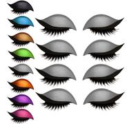 Lazy Eye Shadow Eyelash Patch, Eyeshadow Eyelashes Makeup Stickers, 2-in-1 Reusable Eye Makeup Stickers with False Lashes & Shadow, Eye Fake Lashes Makeups Stencils for All Eye Shapes (Gray, 4pair)