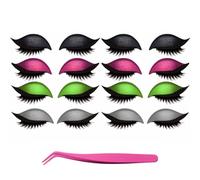 Lazy Eye Shadow Eyelash Patch, Eyeshadow Eyelashes Makeup Stickers, 2-In-1 Reusable Eye Makeup Stickers With False Lashes & Shadow, Makeups Stencils Sticker for All EyeShapes(Set-d)