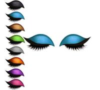Lazy Eye Shadow Eyelash Patch, Eyeshadow Eyelashes Makeup Stickers, 2-in-1 Reusable Eye Makeup Stickers with False Lashes & Shadow, Eye Fake Lashes Makeups Stencils for All Eye Shapes (Blue, 1pair)