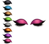 Lazy Eye Shadow Eyelash Patch, Eyeshadow Eyelashes Makeup Stickers, 2-in-1 Reusable Eye Makeup Stickers with False Lashes & Shadow, Eye Fake Lashes Makeups Stencils for All Eye Shapes (Red, 1pair)