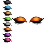 Lazy Eye Shadow Eyelash Patch, Eyeshadow Eyelashes Makeup Stickers, 2-in-1 Reusable Eye Makeup Stickers with False Lashes & Shadow, Eye Fake Lashes Makeups Stencils for All Eye Shapes (Orange, 1pair)