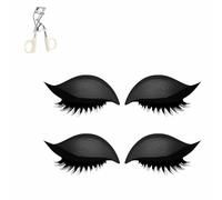Lazy Eye Shadow Eyelash Patch, Eyeshadow Eyelashes Makeup Stickers, 2 In1 Reusable Eye Makeup Stickers, Natural Eye Fake Lashes for Women's Make Up (Black)