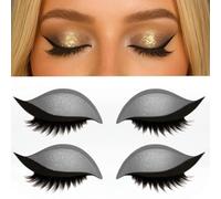 Lazy Eye Shadow Eyelash Patch,Eyeshadow Eyelashes Makeup Stickers,2 In1 Reusable Eyelid And Eyelash Stickers,Eyelid Line Sticker Tool,Lazy Makeup Tool,3D Reusable Sticker Eyeshadow (#H)