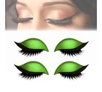Lazy Eye Shadow Eyelash Patch, Eyeshadow Tape, 2-in-1 Reusable Eyeshadow and Eyelash Stickers for Eyes, Lazy Makeup Tool, Natural Eye Fake Lashes for Women's Make Up (Green)