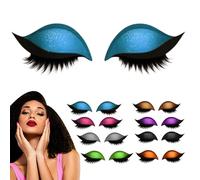 Lazy Eye Shadow Eyelash Patch - Lazy Eyelash Stickers with False Lashes & Shadow, Waterproof & Proof & Reusable for All Eye,1 Second Quick Makeup Application-You Can Have a 3D Electric Eye's (Blue)