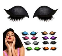 Lazy Eye Shadow Eyelash Patch - Lazy Eyelash Stickers with False Lashes & Shadow, Waterproof & Proof & Reusable for All Eye,1 Second Quick Makeup Application-You Can Have a 3D Electric Eye's (Black)