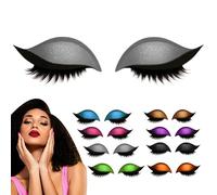 Lazy Eye Shadow Eyelash Patch - Lazy Eyelash Stickers with False Lashes & Shadow, Waterproof & Proof & Reusable for All Eye,1 Second Quick Makeup Application-You Can Have a 3D Electric Eye's (Silver)